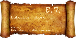 Bukovits Tiborc névjegykártya